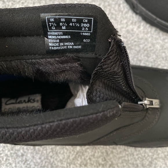 Men’s Clarks Grove Zip II Black Leather - Picture 11 of 11